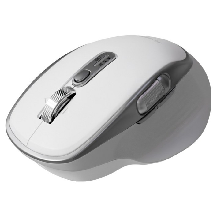 아이리버 항균처리 스마트스크롤 무한휠 멀티페어링 블루투스 무소음 세미 버티컬 무선 마우스 GT300, 화이트, GT300