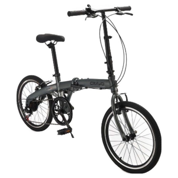 시마노 크라보 FFV7 미니벨로 시마노 7단 접이식 자전거, 티타늄 그레이, 153cm, 1개