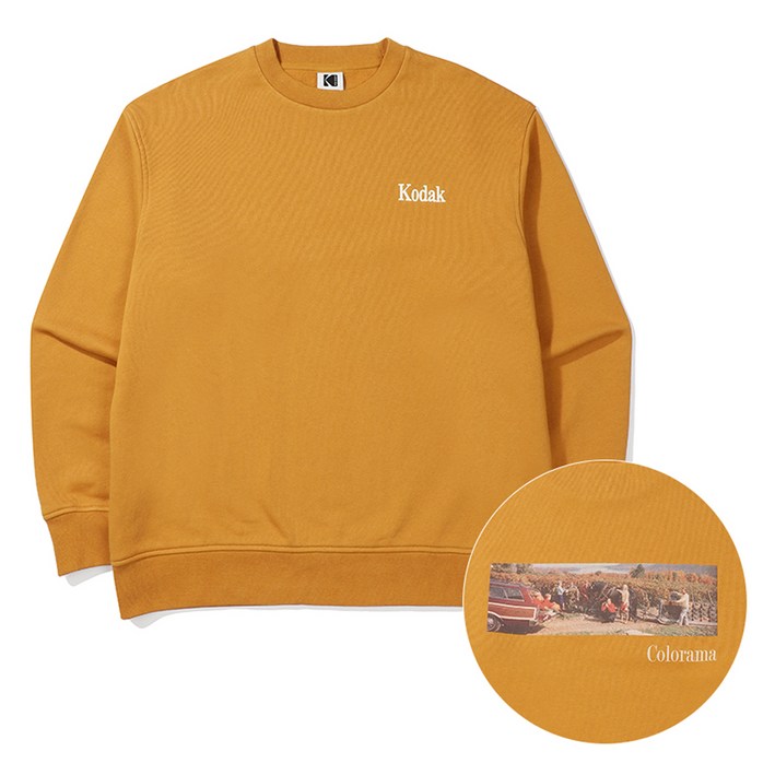 코닥어패럴 남녀공용 브라우니 컬러라마 면 맨투맨