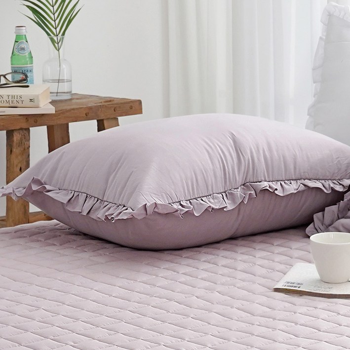 스코홈 국내 제조 순면 코튼소울 누빔 베개커버  솜 세트