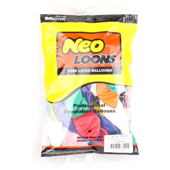 네오룬스 30cm 라운드풍선 50p, 스탠다드혼합, 1개