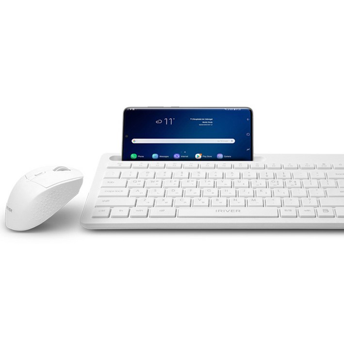 아이리버 2.4GHz 블루투스 무소음 키보드 마우스 세트, EQwearMVS7000, 화이트, 일반형