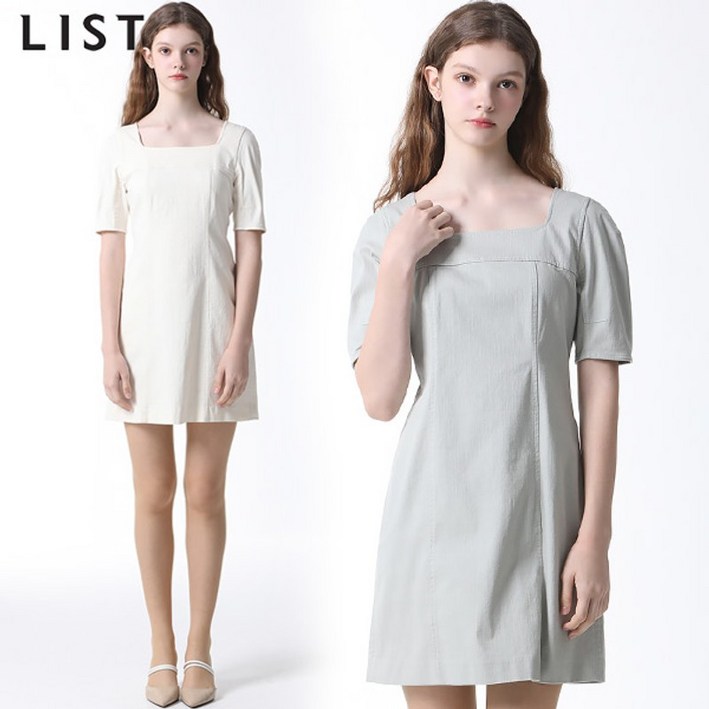 리스트 스퀘어넥 미니 원피스  택가격  208000원