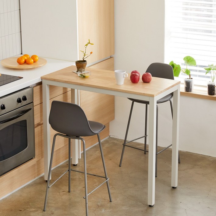 국내제작 프라이드리빙 고무나무 싱크대 보조 높은 원목 테이블 350폭 바테이블,조리대,아일랜드,다이닝룸,업테이블