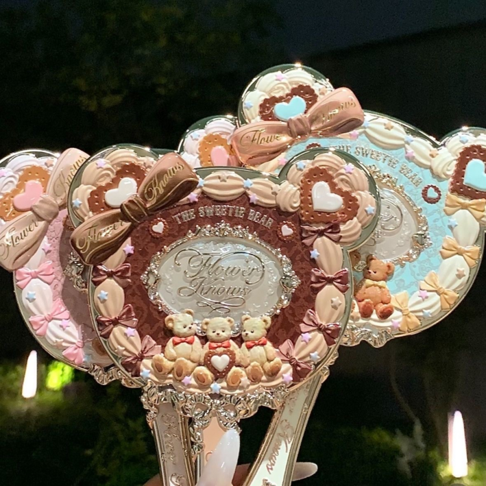 플라워노즈 거울 스위티베어 손거울, 1개, 크림 파우더