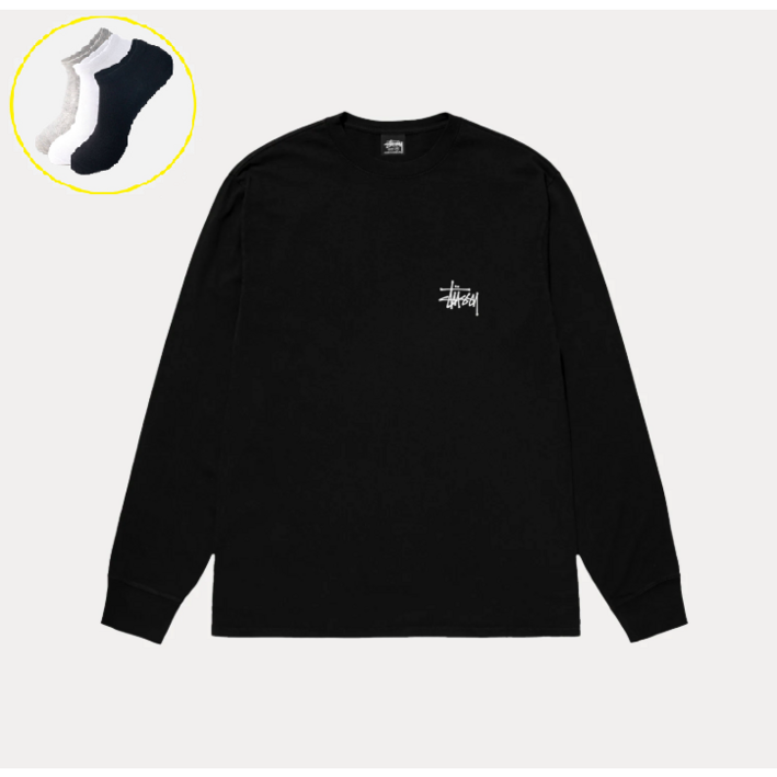 [국내매장판] 스투시 베이직 롱슬리브 티셔츠 긴팔티 + 패턴양말 증정