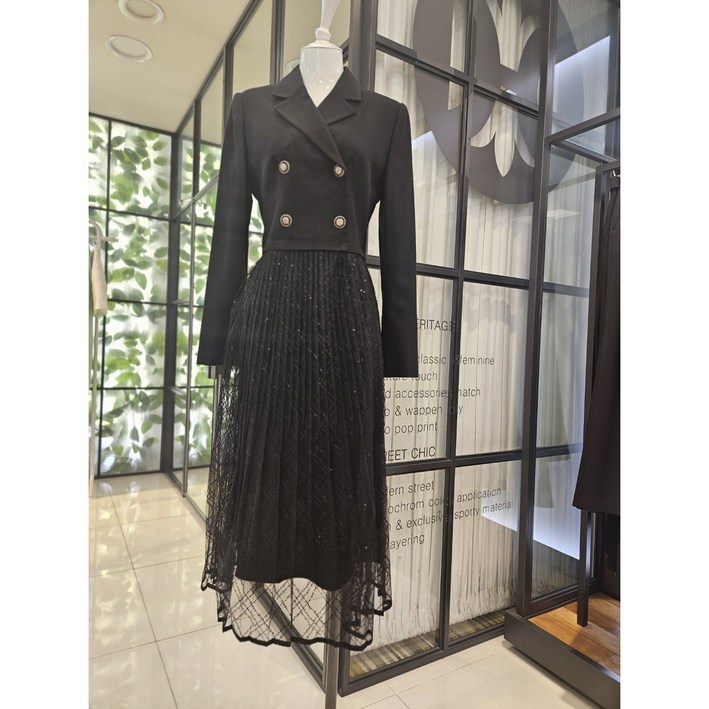 [듀엘] DEWE자켓 레이어드 시퀸 원피스 D231MSE013  NC일산