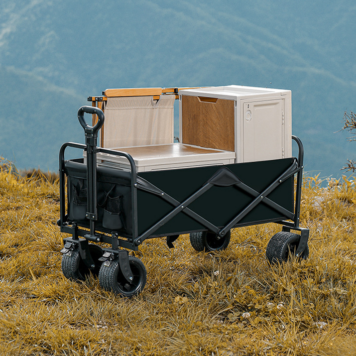 솔바람집 캠핑 트레일러 접이식 블랙 캠핑카 하중 350근, 1개, 큰차350근