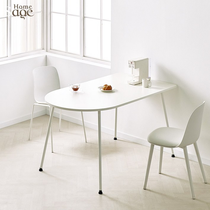 세이지홈 어너홈 반타원형 100012001400 식탁 테이블 원룸 입식 책상 국내제작, 05.반타원형1400화이트, 6인용