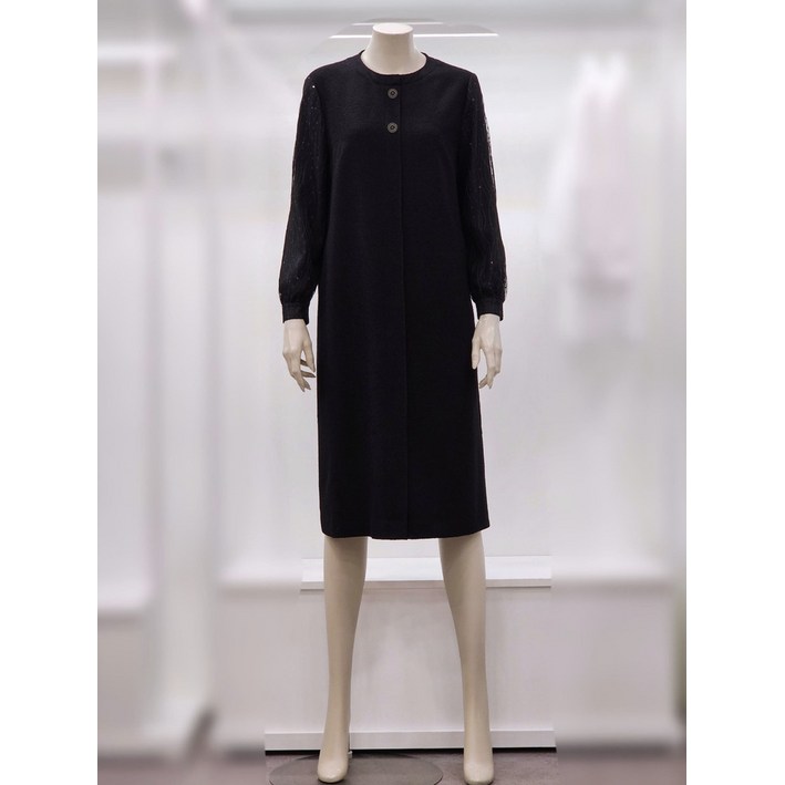 프렐린 RJO253040 레이스 스팽글 소매 블랙 원피스