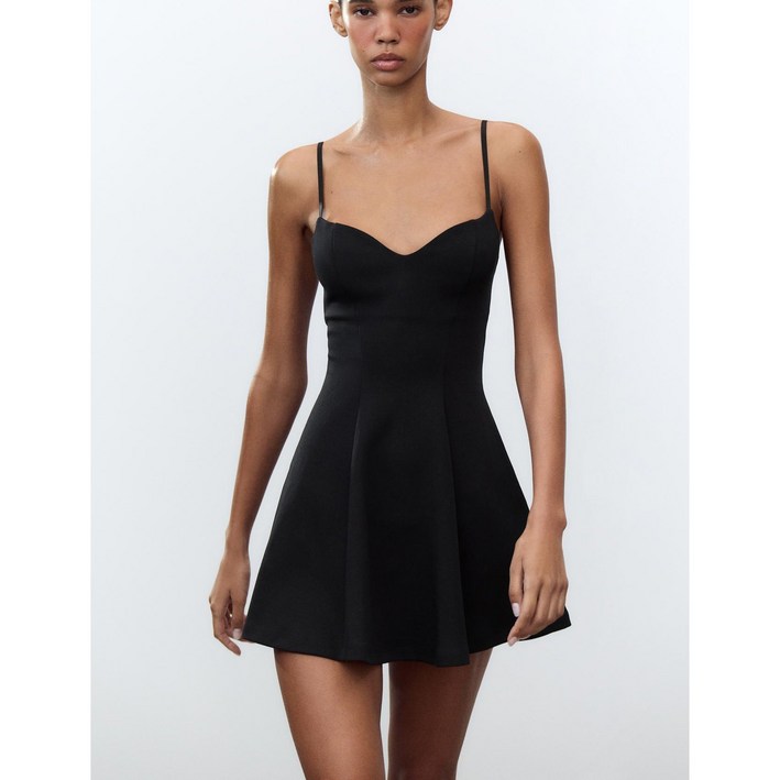 ZARA 자라 하트 네크라인 미니 원피스 3641336 3641/336