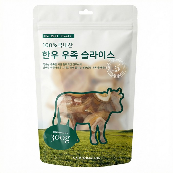 도그말리온 국내산 강아지 수제간식 대용량 6종, 1개, 300g, 한우 우족 슬라이스