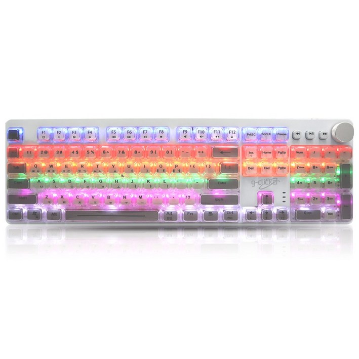 지클릭커 GKK901X 슈퍼히어로 투명 크림 크리스탈 키캡 LED 게이밍 USB 적축 기계식 키보드 지클릭커 GKK901X 슈퍼히어로 투명 크림 크리스탈 키캡 LED 게이밍 USB 적축 기계식 키보드