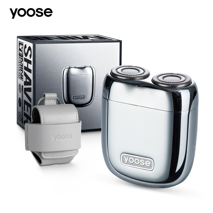 yoose 미니 전기 면도기 휴대용 면도기 완전 방수 USBC 충전식 휴대용 파우치 포함, Yoose Mini Shaver, 실버