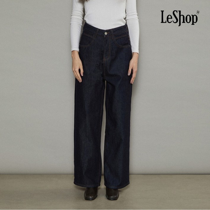 AK플라자 르샵 기모 안감 와이드 생지 데님 팬츠 BOBPT012A