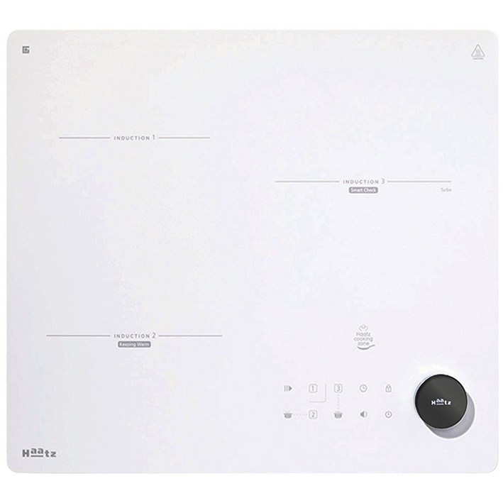 하츠 인덕션 3구 스마트휠 FULL EIC-30N 블랙/화이트 빌트인 전기레인지 쿡탑