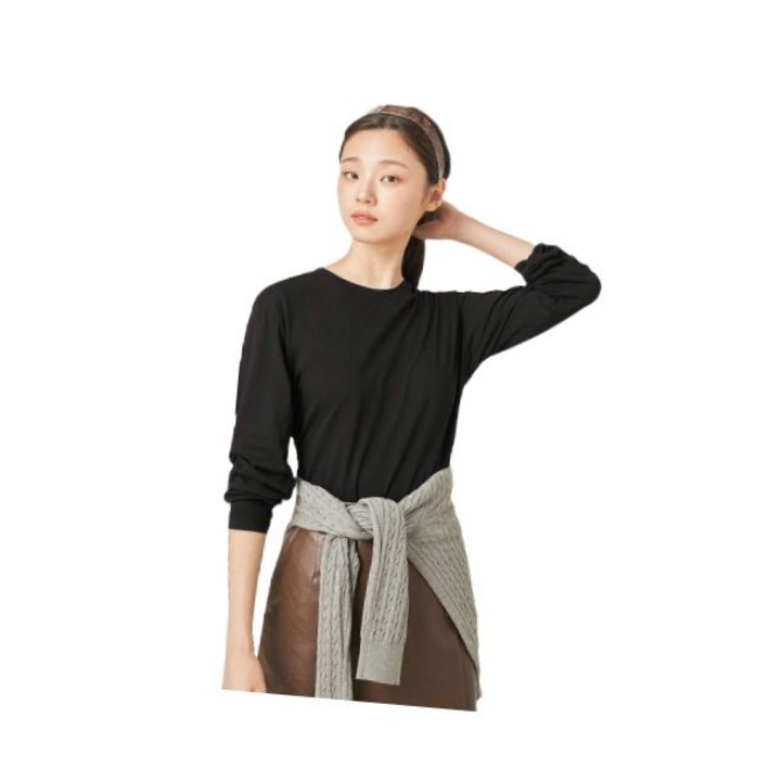 빈폴레이디스 레이어드 디테일 긴소매 티셔츠 블랙 BF5841C905 217396