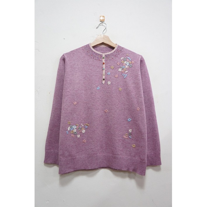 형제상회 할머니티 니트 스웨터 라운드 할머니옷 요양원 실내복 0070SF02