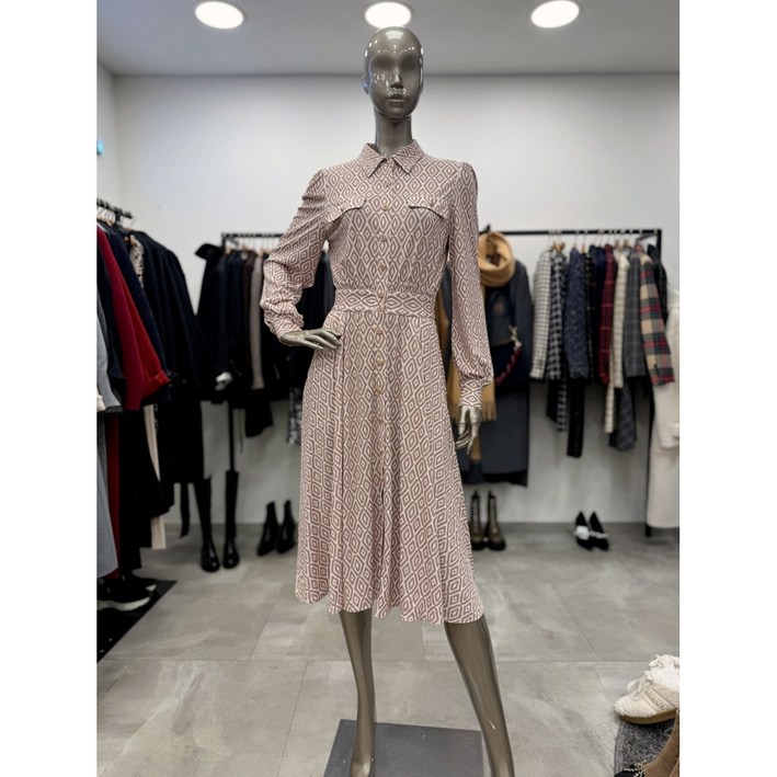 [제시뉴욕] 스퀘어 패턴 원피스 JE2-NSOQ1050