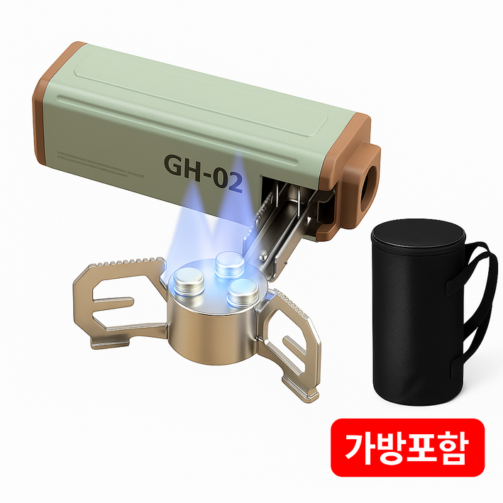 yono 캠핑 버너 스토브 가스버너 휴대용 가방포함 접이식 고화력 가스렌지 캠핑용 미니버너, 1개, GH-02
