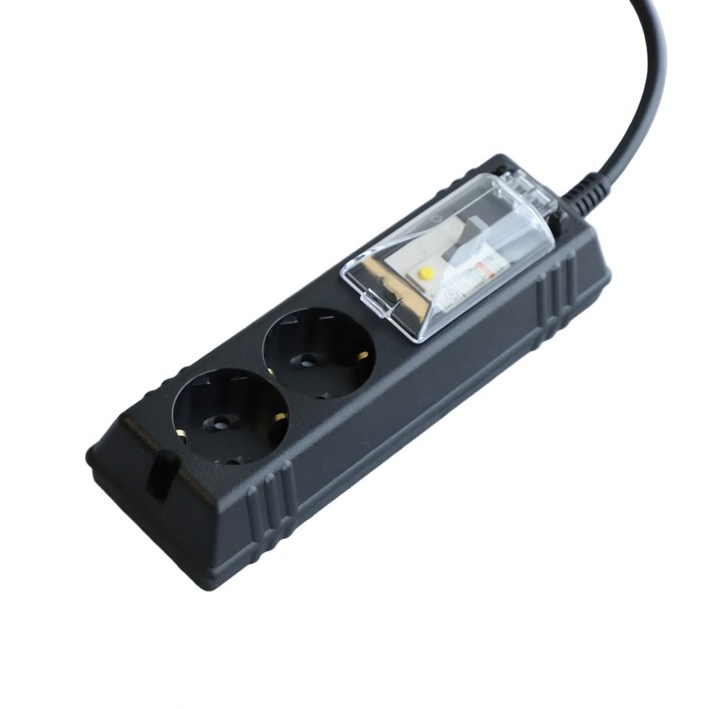 고디퍼 고용량 멀티탭 배선차단 2구 전기 연장선, Black, 2개, 10m