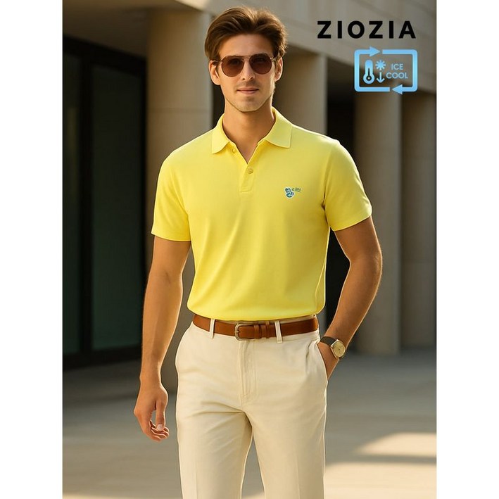 지오지아 원더 쿨 반팔 카라 티셔츠  ABB2TT1154