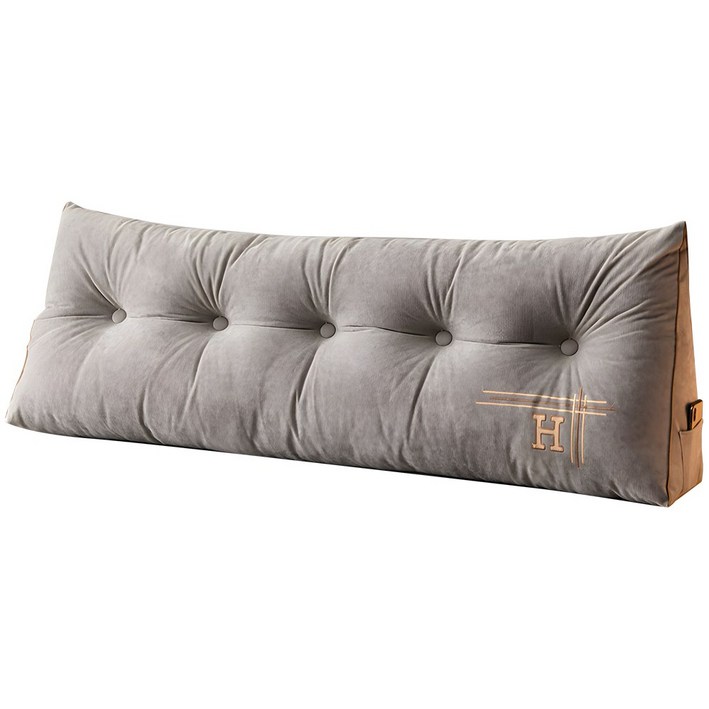 벨벳 노르딕 스타일 자수 푹신한 편안함 분리 및 세탁 가능한 삼각형 쿠션, 젠틀맨스 그레이