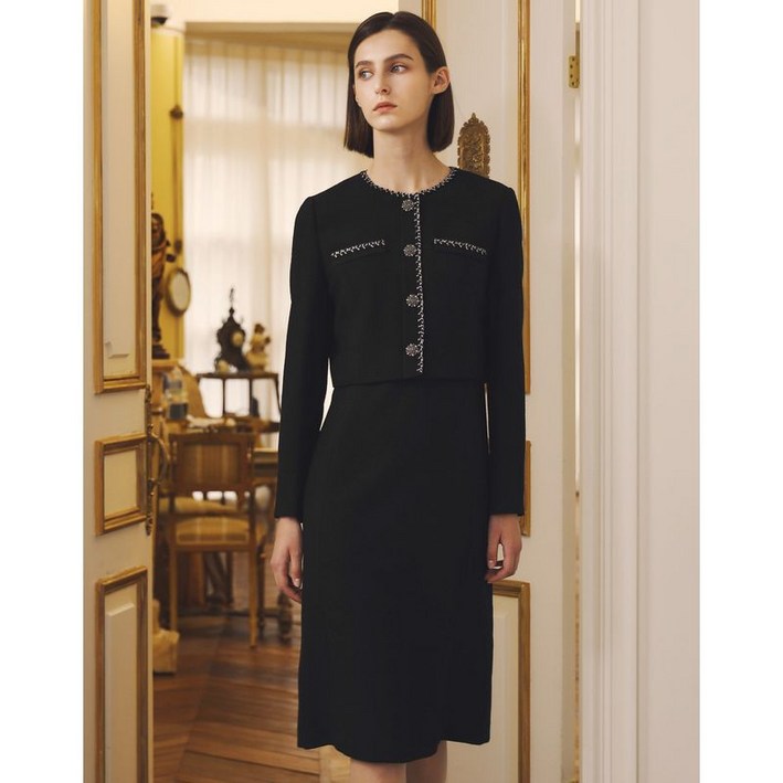 정품발송 레노마레이디 더레노마 트위드 배색 원피스CC31OP050 347624