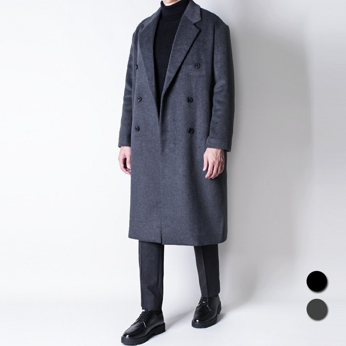 디아웃핏 M3XL 남자 프리미엄 리얼 울코트 로이 더블코트 고급 겨울코트 빅사이즈 캐시미어 오버핏 롱코트