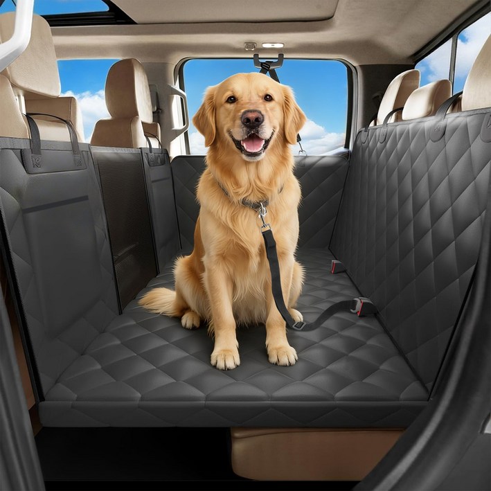 대형견 자동차 뒷좌석 애완 동물을위한 개 자동차 시트 커버 방수 시트 커버 헤비 듀티 스크래치 방지 미끄럼 방지 내구성 소프트 뒷 시트 커버 자동차 트럭 및 SUV 용
