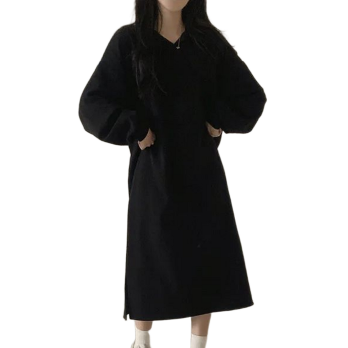 vivelle 키작녀 임산부 원피스 겨울 기모 키작녀임부복 편한 롱원피스