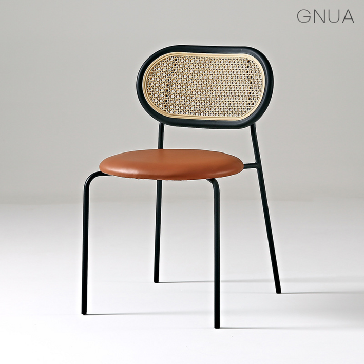 지누아 앤티크 디자인 인테리어 의자, 1개, 오리지날브라운