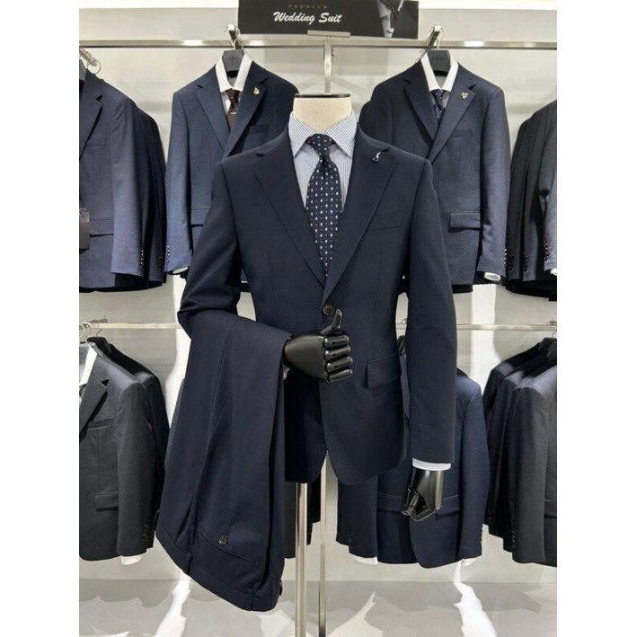 트루젠 봄 여름 네이비 프리미엄 울혼방 데일리 면접 결혼 예복 혼주 정장 양복 수트