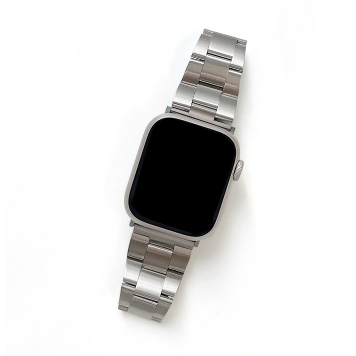 우먼스9999 애플워치 8 7 6 5 4 3 SE 호환 가능 이지핏 메탈 스트랩 밴드, 실버, 1개