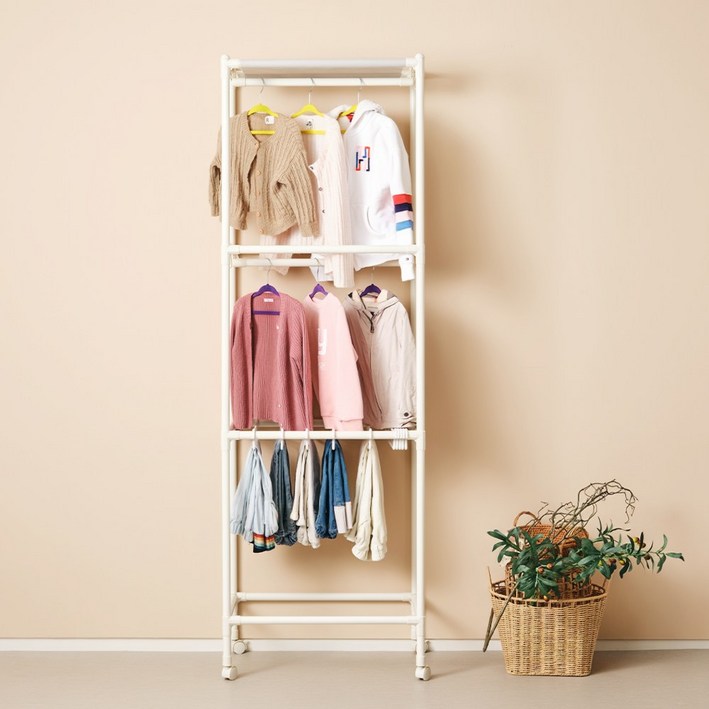 엠에프매직하우스 베이비 아기행거 유아행거 아동행거 어린이 다걸어 3단 행거