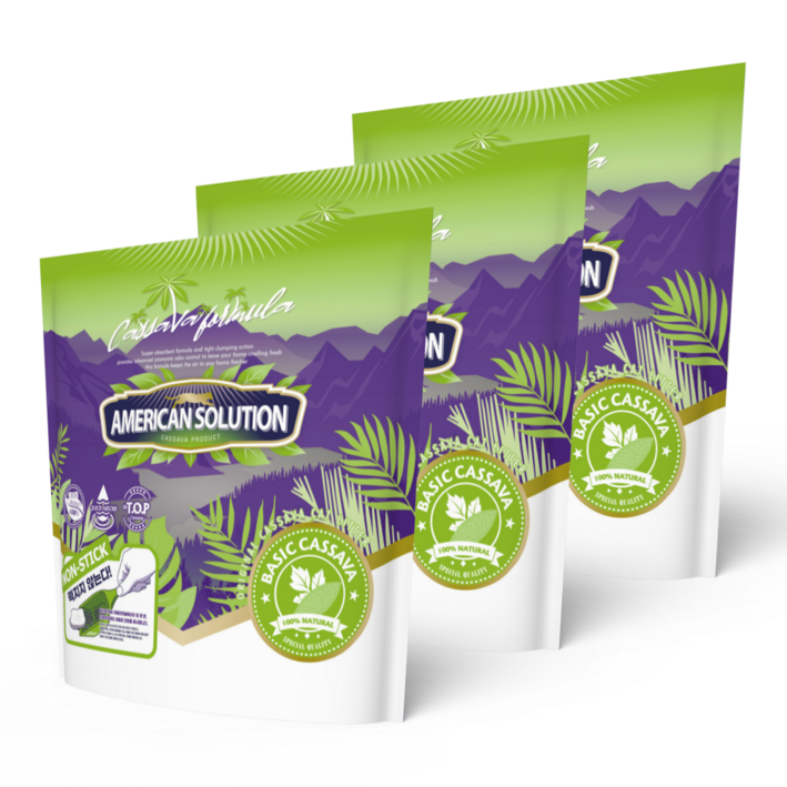 아메리칸솔루션 카사바 베이직 고양이모래 4.55kg 3봉, 베이직, 3개, 4.55kg