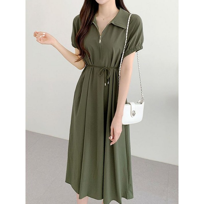 에꼴드파리 내추럴 스트링 반팔 원피스 F57WOB001Z