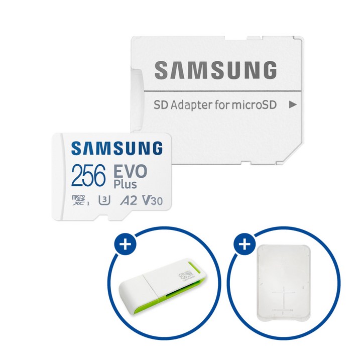 삼성전자 공식인증 정품 마이크로SD카드 EVO PLUS MBMC256SAKR SD카드 케이스 및 이엘 연두 카드 리더기 USB2.0 2in1 삼성전자 공식인증 정품 마이크로SD카드 EVO PLUS MBMC256SAKR SD카드 케이스 및 이엘 연두 카드 리더기 USB2.0 2in1