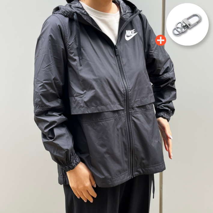 나이키 바람막이 윈드브레이커 리펠 에센셜 우븐 자켓 그레이 여성용  링걸이