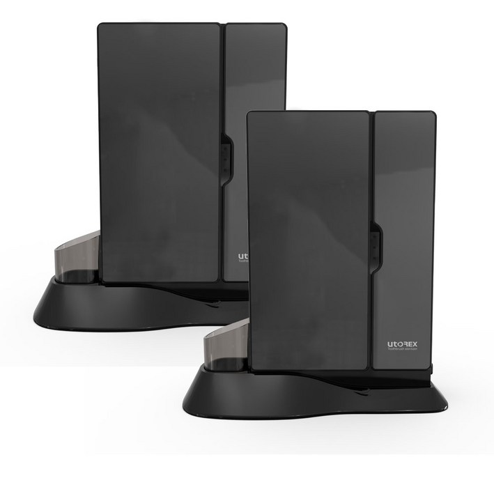 유토렉스 가정용 UV LED 살균 일렉트릭 히팅 건조 벽걸이 건조기 소독기 블랙 미러 칫솔살균기 UTC-83UV 1+1, 블랙 1+1