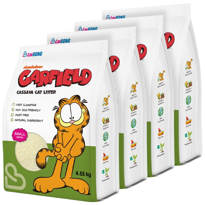 [4개세트] 가필드 고양이모래 그린(가는입자) 4.55kg