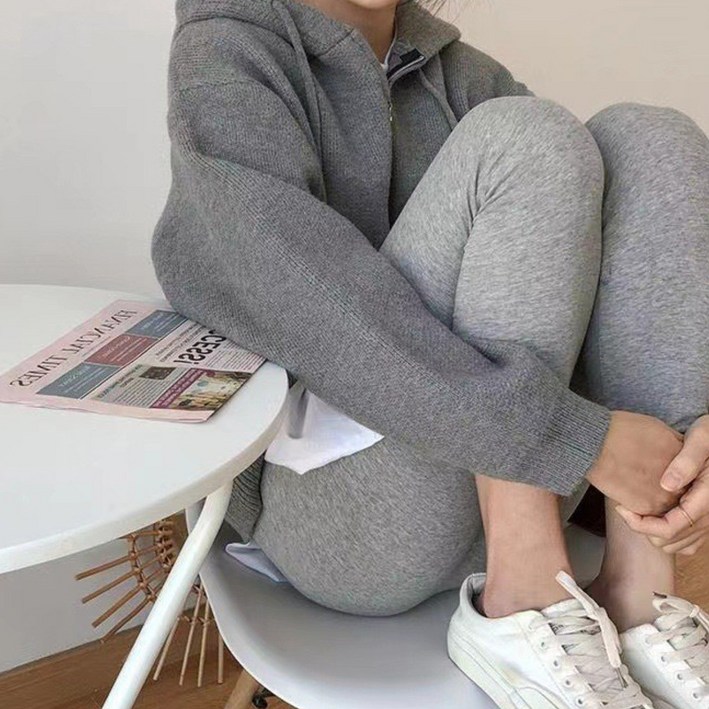 J2 STYLE 러블리 데일리 니트 후드집업