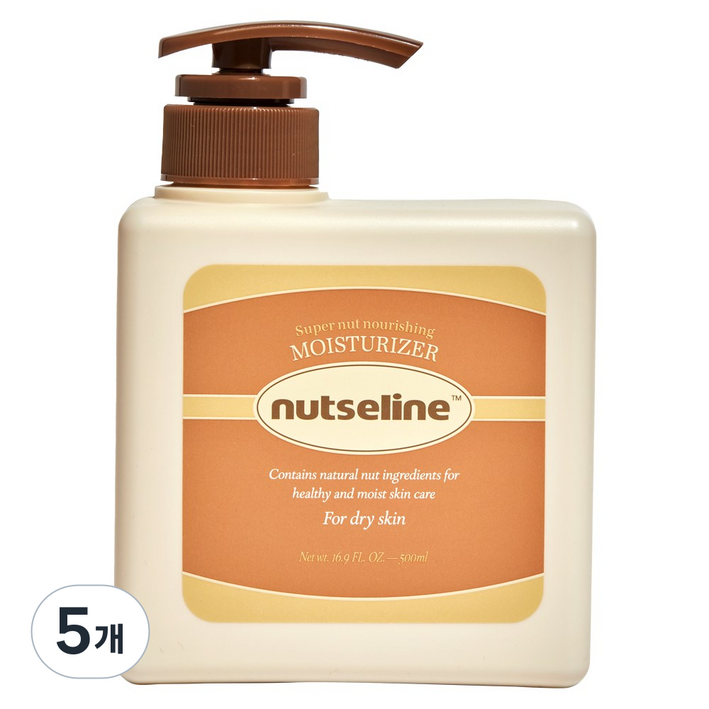 넛세린 슈퍼 넛 모이스처 무향 바디로션 바디크림 바디밀크 보습, 5개, 500ml