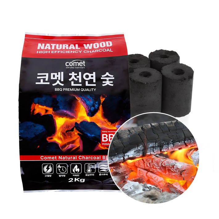 코멧 천연숯 BBQ용 착화제 포함