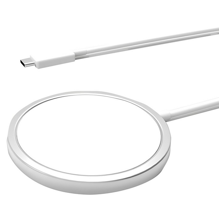 감성공장 아이폰 맥세이프 호환 마그네틱 고속충전기, 실버  화이트, 1개