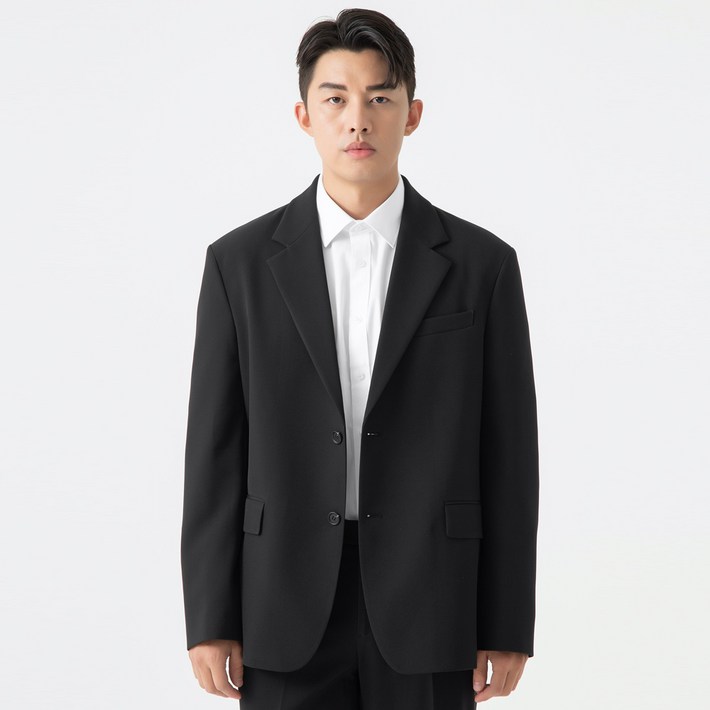 캐럿 남성용 데일리 오버핏 싱글 블레이져 자켓 캐럿 남성용 데일리 오버핏 싱글 블레이져 자켓