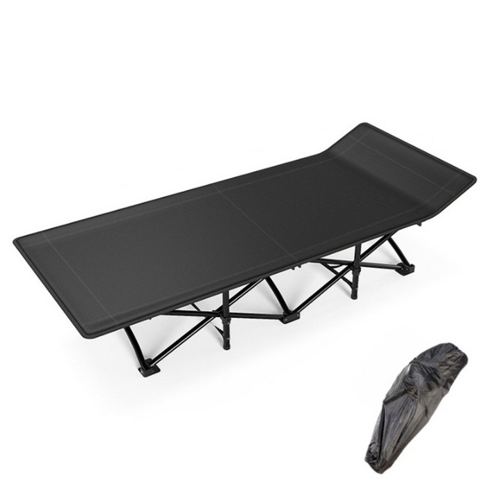 오브민 고강도 접이식 야전침대  전용가방 세트, 블랙
