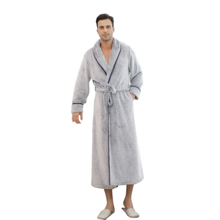 더자카 소프트 단추형 샤워가운 남성용 3XL