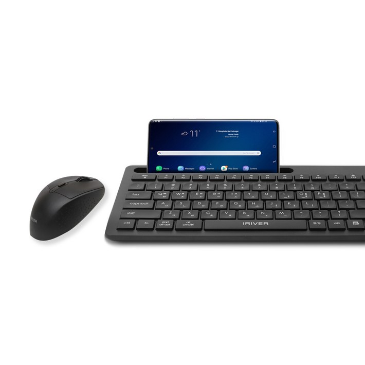 아이리버 2.4GHz 블루투스 무소음 키보드 마우스 세트, EQwearMVS7000, 블랙, 일반형