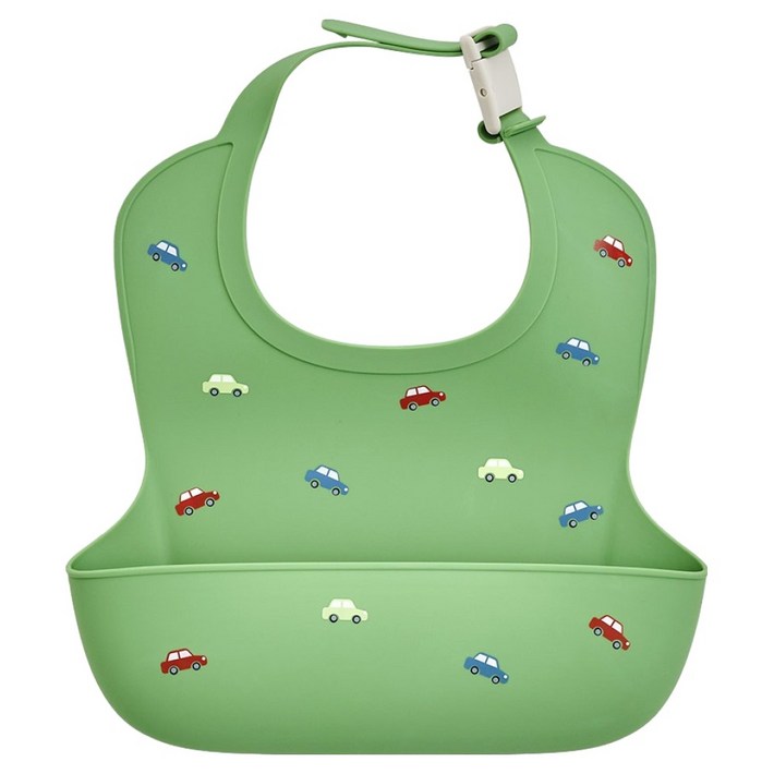 퍼기 유아용 방수 버클형 실리콘 이유식 턱받이